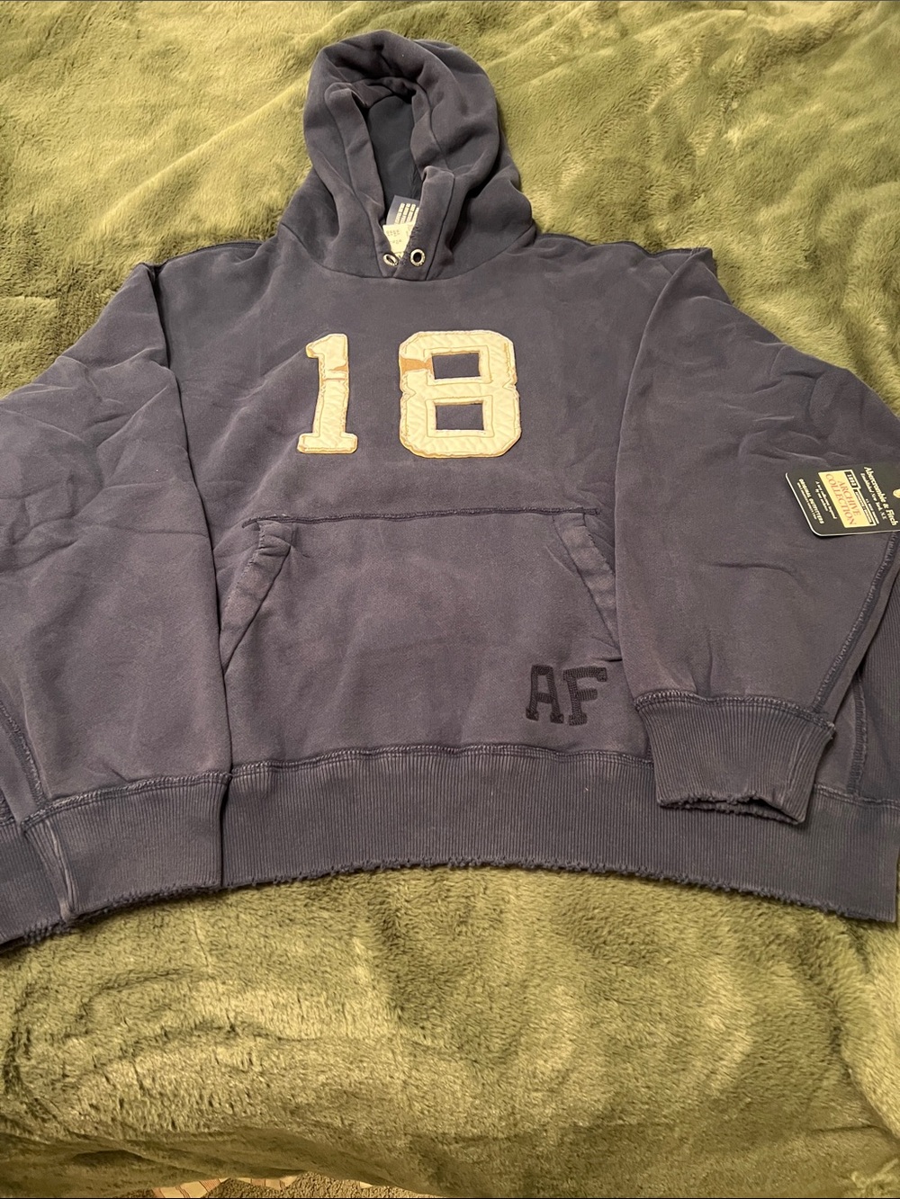 New Mens XXL ABERCROMBIE AND FITCH Heavyweight Oversized distressed hoodie.